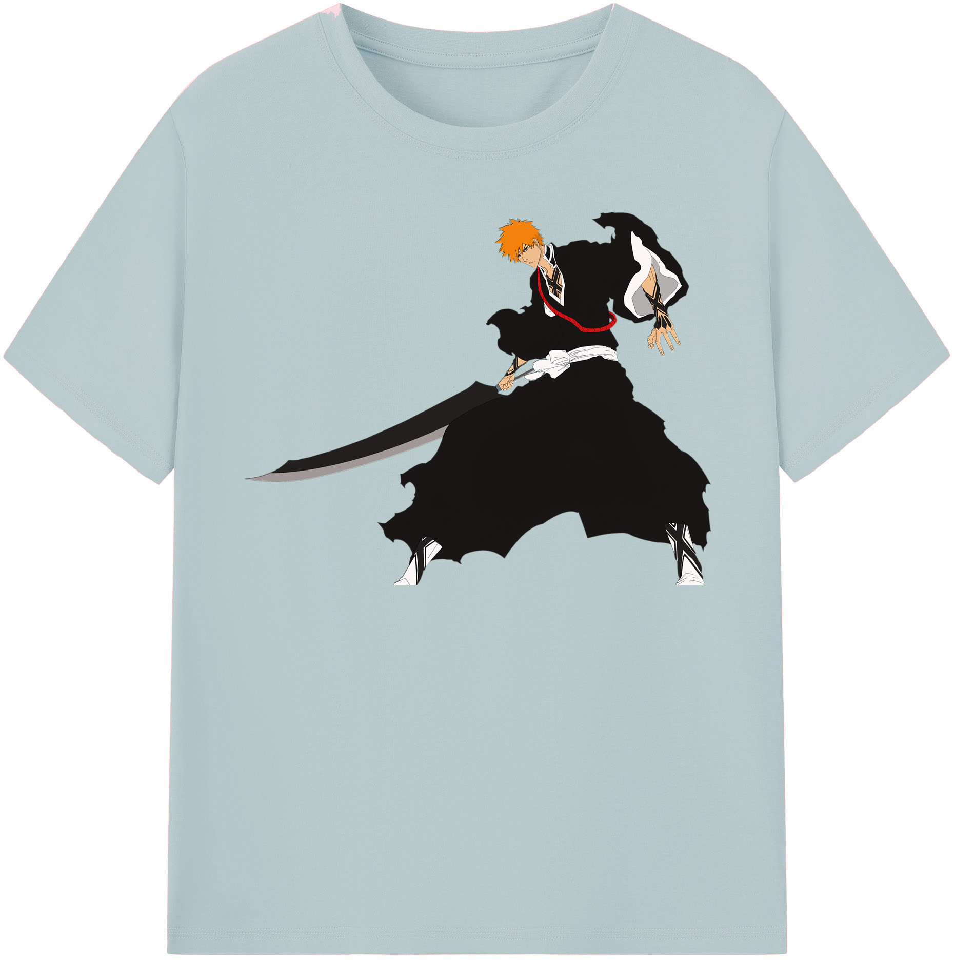 （画像用） ブリーチ 黒崎一護（くろさき いちご）BLEACH Kurosaki Ichigo 綿100％半袖Tシャツ（フロントプリント）